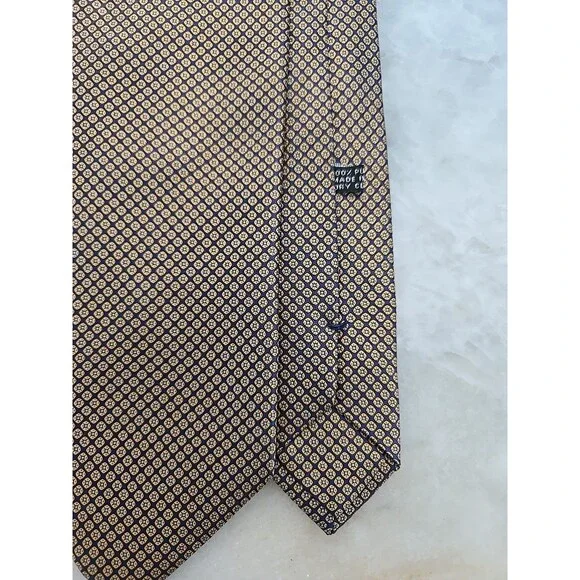 Stefano Ricci 3.5" Luxury Tie Gold Blue Silk Geometric Executive Handmade Italy
